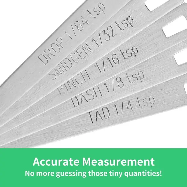 Alt view image 4 of 7 - Cuttte 5PCS Small Measuring Spoons Set Teaspoon 1/4 1/8 1/16 1/32 1/64 tsp | Stainless Steel Tiny Measuring Spoons for Cooking Baking, Mini Teaspoons for Small Amount of Powders, Spices, Dry Ingredien