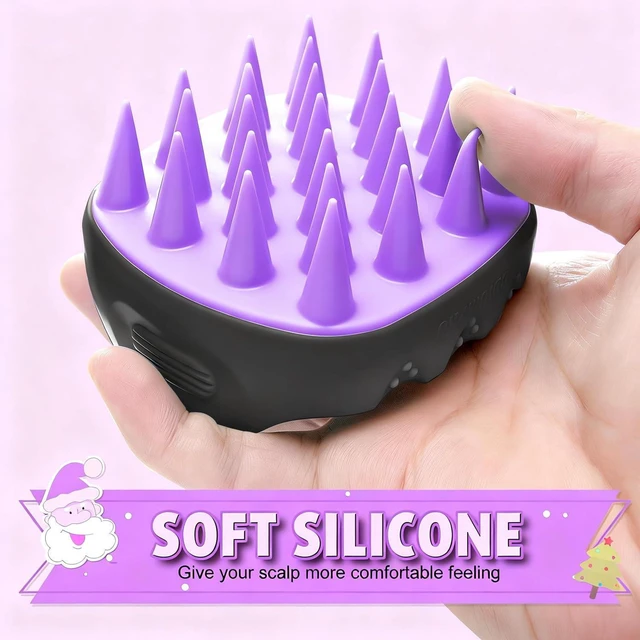 Alt view image 5 of 7 - 2 Pack Scalp Massager Shampoo Brush Scrubber Exfoliator | Ultra Soft Silicone, Non-Slip Grip, Promote Hair Growth, Dandruff Removal, Deep Clean & Massage, All Hair Types