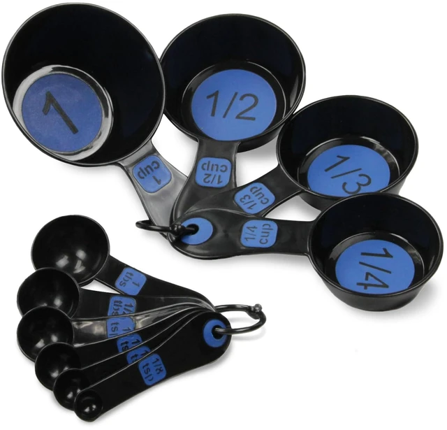 Main image of Easy to Read Plastic, Measuring Cup Set, 10 piece set, Blue