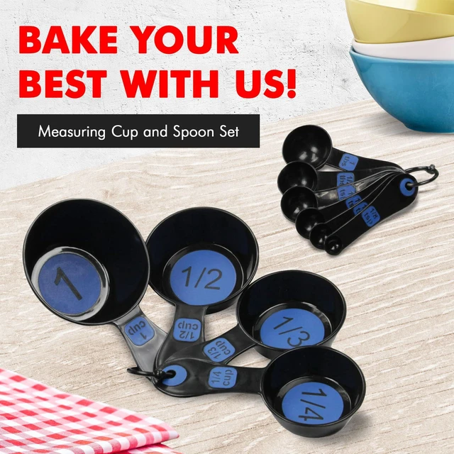 Alt view image 2 of 7 - Easy to Read Plastic, Measuring Cup Set, 10 piece set, Blue