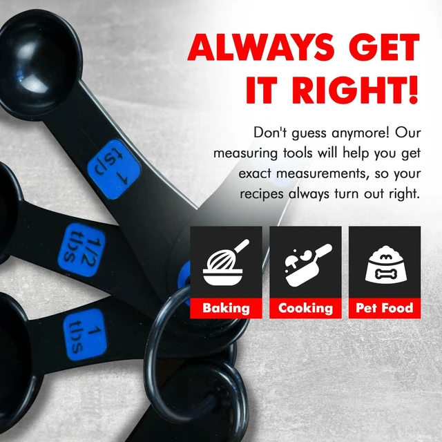 Alt view image 3 of 7 - Easy to Read Plastic, Measuring Cup Set, 10 piece set, Blue