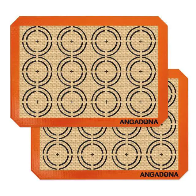 Main image of Silicone Baking Mat Sheets Set, Easy Clean &Non-Stick Food Grade Reusable Baking Mat, 2 Half Sheet Cookie Baking Mats Silicone for Oven, Make Macarons, Cookies and Pastry Mat
