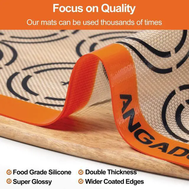 Alt view image 5 of 6 - Silicone Baking Mat Sheets Set, Easy Clean &Non-Stick Food Grade Reusable Baking Mat, 2 Half Sheet Cookie Baking Mats Silicone for Oven, Make Macarons, Cookies and Pastry Mat