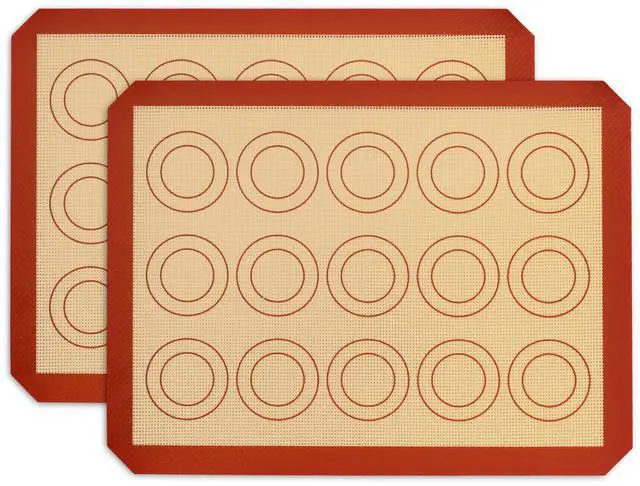 Main image of 11.6 Inch Silicone Baking Mat, 2Pcs Non-stick Silicone Oven Mats | Reusable Baking Supplies for Macaroon Pastry Bread Dough Cookie Pizza, Good for Roasting Kneading, Fit Well with Sheet Pan
