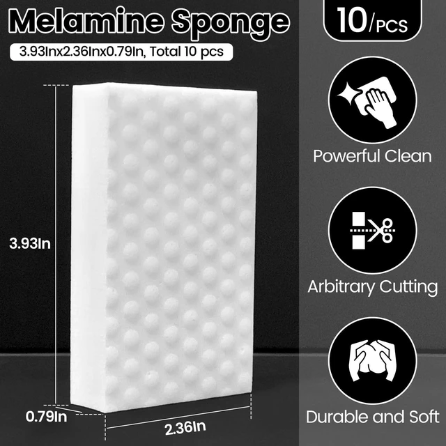 Alt view image 2 of 7 - MOJOTORY Magic Sponges Cleaning Eraser, 10 PCS | 2X Density Melamine Sponge, Multi-Functional Household Cleaning Supplies, For Kitchen Bathroom Furniture Sink and Shoes