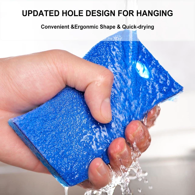 Alt view image 5 of 7 - METUUTER 12-Count Scrub Sponges Kitchen Sponge Heavy Duty, Cellulose Sponges with Scouring Pads Dual-Sided for Kitchen and Household Use (S-Multi)
