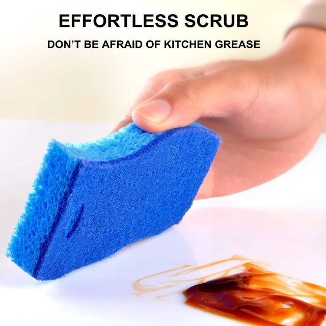 Alt view image 4 of 7 - METUUTER 12-Count Scrub Sponges Kitchen Sponge Heavy Duty, Cellulose Sponges with Scouring Pads Dual-Sided for Kitchen and Household Use (S-Multi)