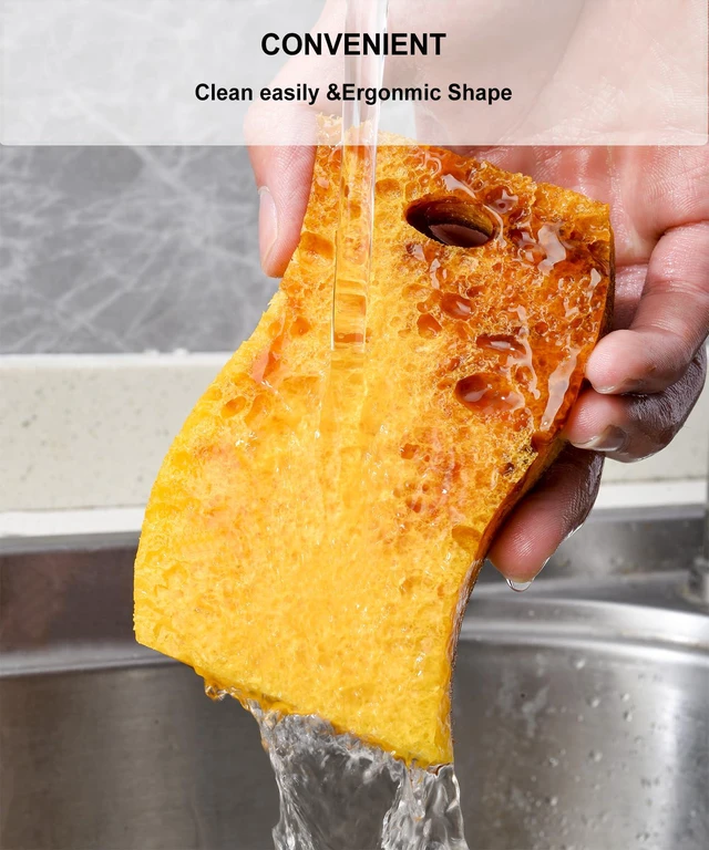 Alt view image 6 of 7 - METUUTER 12-Count Scrub Sponges Kitchen Sponge Heavy Duty, Cellulose Sponges with Scouring Pads Dual-Sided for Kitchen and Household Use (S-Multi)