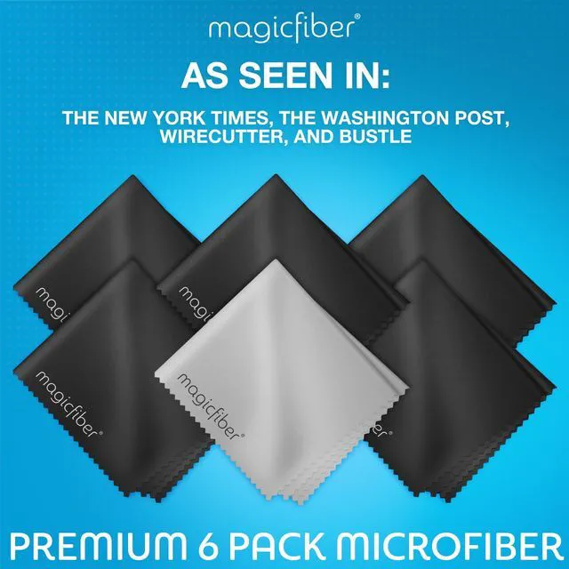 Alt view image 3 of 6 - MagicFiber Microfiber Cleaning Cloth, Glasses Cleaner, Eyeglass Wipes, 6pk | Clean Eye Glasses, Lenses, Screens, Cameras, Sunglasses, Watches, Electronics, & More