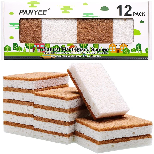Main image of Natural Sponge Kitchen 12Pack,Eco Friendly Non-Scratch Scrub Sponge,Biodegradable Sisal Scrubber with Compostable Kitchen Sponges for Dishes Cleaning