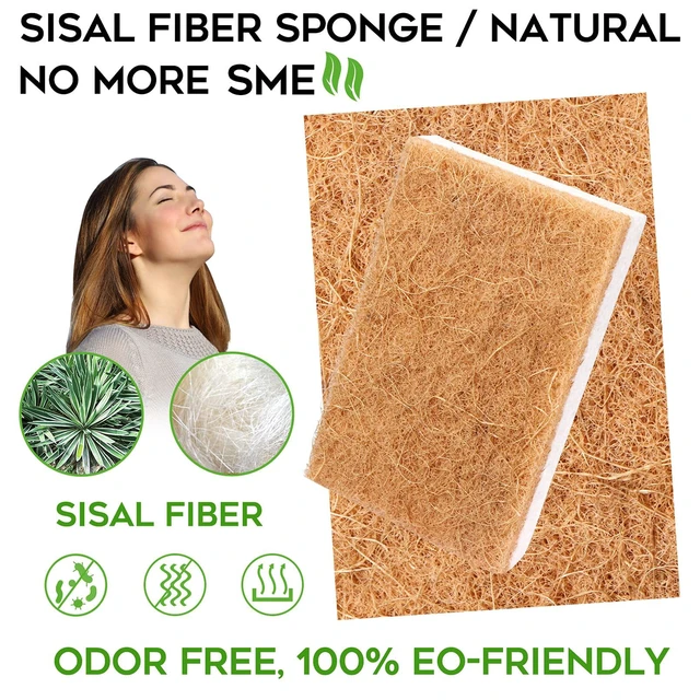 Alt view image 2 of 7 - Natural Sponge Kitchen 12Pack,Eco Friendly Non-Scratch Scrub Sponge,Biodegradable Sisal Scrubber with Compostable Kitchen Sponges for Dishes Cleaning