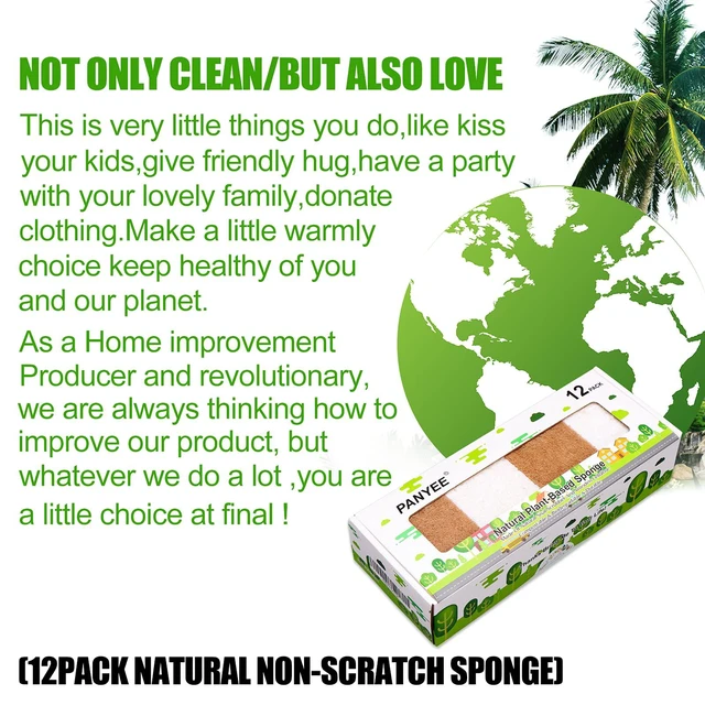 Alt view image 6 of 7 - Natural Sponge Kitchen 12Pack,Eco Friendly Non-Scratch Scrub Sponge,Biodegradable Sisal Scrubber with Compostable Kitchen Sponges for Dishes Cleaning