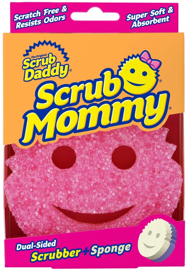 Main image of Dual Sided Texture Changing Sponge/Scrubber - Super Absorbent Sponge Side - Scrub Mommy (Pink) - 1 Count