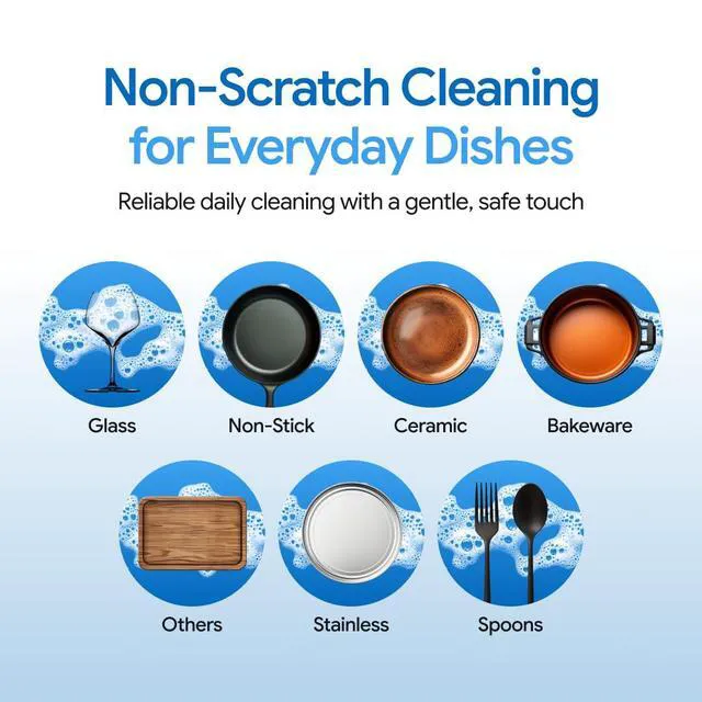 Alt view image 6 of 7 - Scrub Empress Dish Sponge 3 Pack-1PC - Non Scratch Kitchen Sponges | Dual-Sided Kitchen Sponge, Dish Sponge 3 Pack, Non scratch sponges, Dishwasher Safe & Odor Resistant, Soft in Warm Water