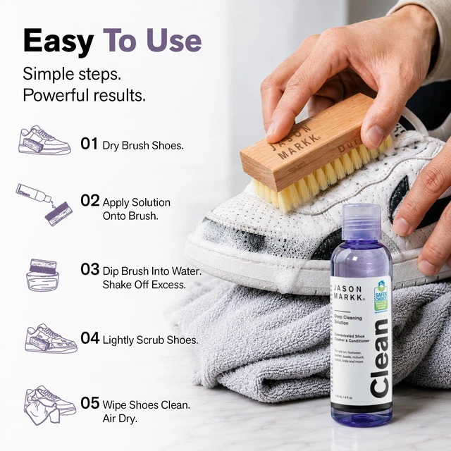 Alt view image 3 of 7 - Essential Kit, Shoe Cleaner, 2-Piece Set, Deep Cleaning Solution & Durables Brush, Sneaker Care, Ideal for Footwear, Safe for Midsoles, Full-Grain Leather, Rubber, Plastic, and More, 4oz