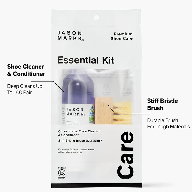 Alt view image 7 of 7 - Essential Kit, Shoe Cleaner, 2-Piece Set, Deep Cleaning Solution & Durables Brush, Sneaker Care, Ideal for Footwear, Safe for Midsoles, Full-Grain Leather, Rubber, Plastic, and More, 4oz