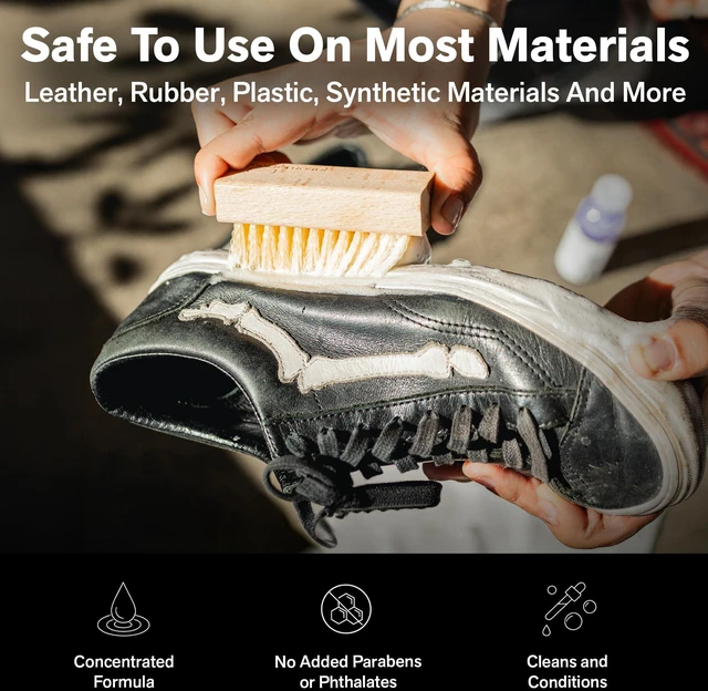 Alt view image 5 of 7 - Essential Kit, Shoe Cleaner, 2-Piece Set, Deep Cleaning Solution & Durables Brush, Sneaker Care, Ideal for Footwear, Safe for Midsoles, Full-Grain Leather, Rubber, Plastic, and More, 4oz