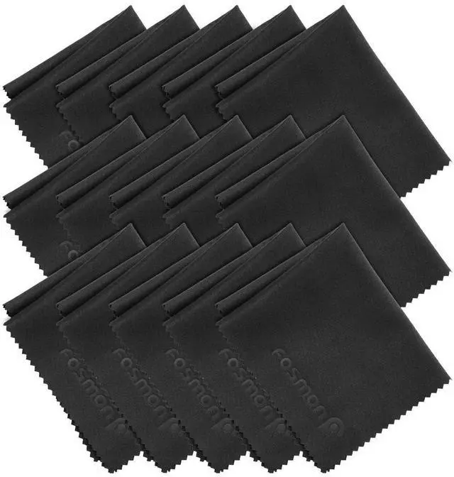 Main image of Microfiber Cleaning Cloths, 15-Pack 6x7 inch for Eyeglasses | Lint-free, safe for eyeglasses/LCD screens/laptops/HDTV/smartphones/tablets, versatile, 15-pack.