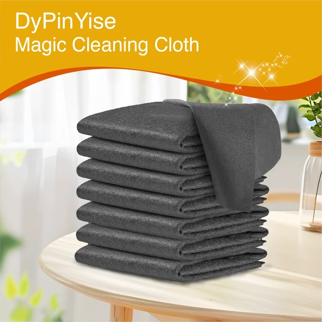 Alt view image 7 of 7 - 8Pcs Magic Cleaning Cloth Reusable, Thickened Microfiber Rags | Lint Free cloth for Glass Windows Mirrors Cars, Microfiber Towels for Kitchen Countertop Housekeeping
