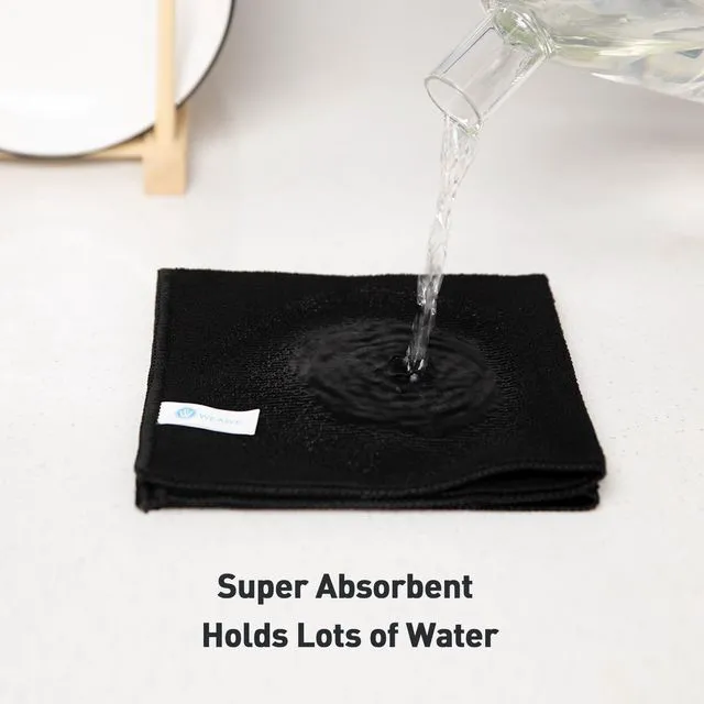 Alt view image 4 of 7 - Black Microfiber Cleaning Cloth 13"x13", Ultra Soft Absorbent Microfiber Cleaning Rags for Housekeeping Cleaning Supplies, Lint Free Reusable Cleaning Cloths for House Washable, Pack of 12
