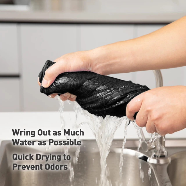 Alt view image 5 of 7 - Black Microfiber Cleaning Cloth 13"x13", Ultra Soft Absorbent Microfiber Cleaning Rags for Housekeeping Cleaning Supplies, Lint Free Reusable Cleaning Cloths for House Washable, Pack of 12