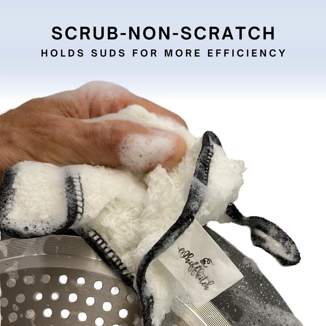 Alt view image 7 of 7 - Dishcloths Kitchen Dishrag Cleaning Scrub Reusable 6pk 6x7in | Bamboo-Rayon, Absorbent, Scrub-Non-Scratch, Washable, Durable, Fast-Drying, Multi-Surface, Hand-Sized, Household Cleaning