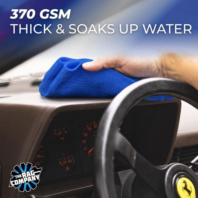 Alt view image 6 of 7 - Standard Waffle Weave Microfiber Towels (2-Pack) Detailing, Window, Glass and Drying, Wax & Polish, Lint-Free, Streak-Free, 370gsm, 16in x 24in, Royal Blue