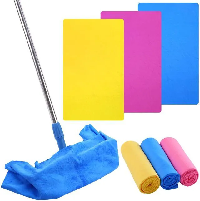 Main image of 3 Pack Extra Large 26"x17" Chamois Cloth for Squeegee Mop Floor Towels for Floor Cleaning,and Ultra Absorbent Suede Shammy Towels, Streak Free Reusable Cleaning Rags for Hardwood,Windows