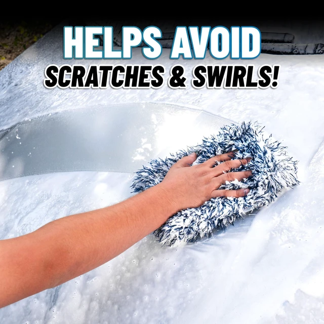 Alt view image 3 of 7 - The Dually Dual-Surface Microfiber Car Wash & Drying Pad | Dual-surface pad scrubs and washes paint, glass, wheels and exterior, soft side for safe, scratch-free contact