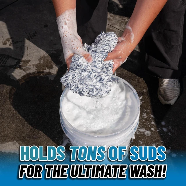 Alt view image 6 of 7 - The Dually Dual-Surface Microfiber Car Wash & Drying Pad | Dual-surface pad scrubs and washes paint, glass, wheels and exterior, soft side for safe, scratch-free contact