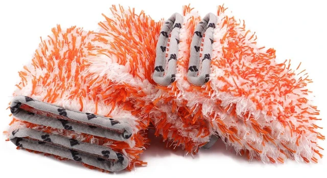 Main image of Microfiber Car Wash Mitt for Small Area, 5Pcs Ultra Absorbent Car Wash Gloves, Plush Fiber Cloth Material, Safe Washing with Any Soap, Bucket, Foam Gun, Foam Cannon, 6.5Inch x 5.5Inch Size