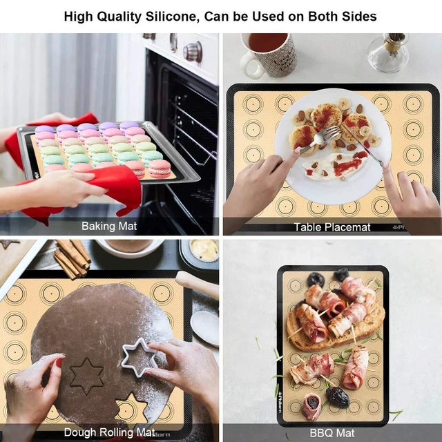 Alt view image 6 of 7 - Silicone Baking Mat Set, 16.5" x 11.42" Macaron Mat | 2 Pack Non-Stick Macaron Baking Mats With Tools, Food Safe, Reusable for Oven, Cookie, Bread