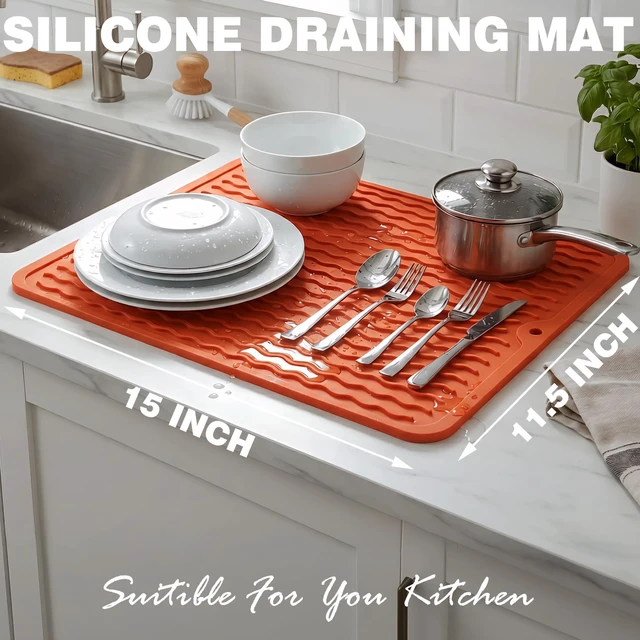 Alt view image 6 of 6 - 2PCS Caketime Silicone Grill Mats Compatible with Blackstone Griddle Flat Top Accessories Kitchen Countertop Outdoor Patio Tools Summer Camping Lawn Gadgets Father Dad Chef Men Gifts(Orange)
