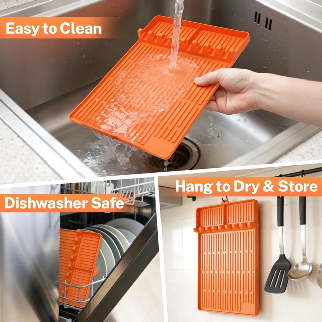 Alt view image 5 of 7 - Silicone Grill Mat Compatible with Blackstone, BBQ Griddle Tool, Orange | Heat Resistant Mats for Countertop, Spatula Rest, Non-Slip, Grill Accessories for BBQ, Outdoor Camping Kitchens,Gifts for Men