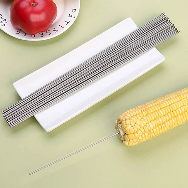 Alt view image 5 of 7 - 13.4" Barbecue Skewers, 100 PCS Metal Skewers for Grilling, BBQ | Reusable Needle Sticks for Meat, Shrimp, Chicken, Vegetable, Kitchen, Party, Outdoor Cooking with Portable Metal Storage Tube