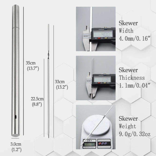 Alt view image 2 of 7 - 30-PACK 304 Stainless Steel with HolderTitan Skewers for Grilling Flat BBQ Skewers with Storage Tube | Food-Grade, Rust-Proof & Dishwasher Safe | 13.2" Kebab Sticks for Meat, Veggies & Shrimp