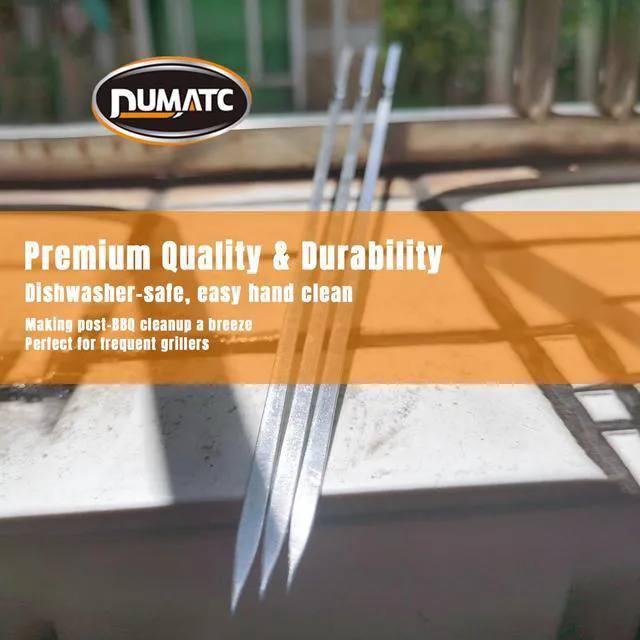 Alt view image 4 of 7 - 30-PACK 304 Stainless Steel with HolderTitan Skewers for Grilling Flat BBQ Skewers with Storage Tube | Food-Grade, Rust-Proof & Dishwasher Safe | 13.2" Kebab Sticks for Meat, Veggies & Shrimp
