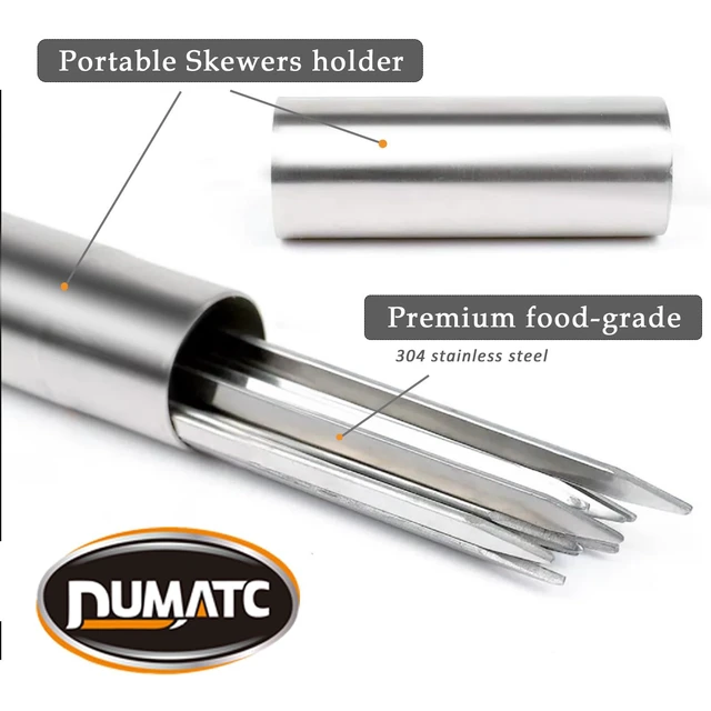 Alt view image 5 of 7 - 30-PACK 304 Stainless Steel with HolderTitan Skewers for Grilling Flat BBQ Skewers with Storage Tube | Food-Grade, Rust-Proof & Dishwasher Safe | 13.2" Kebab Sticks for Meat, Veggies & Shrimp