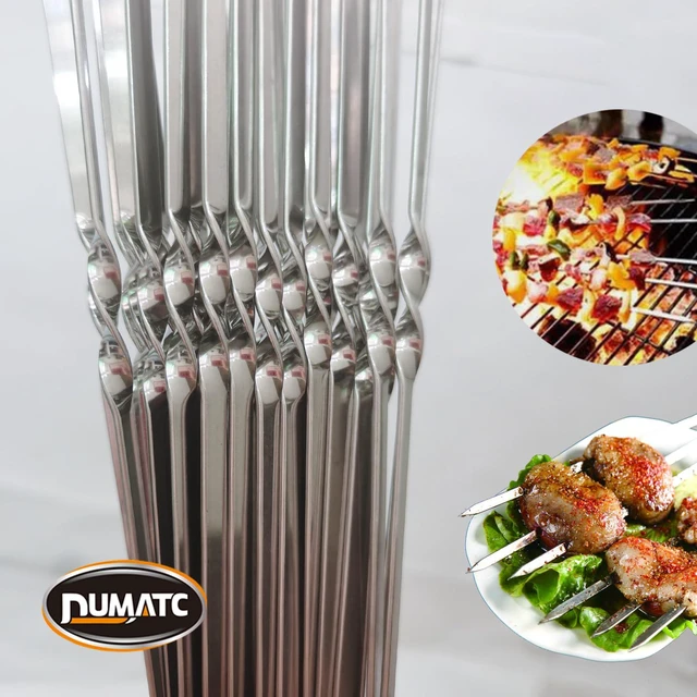 Alt view image 6 of 7 - 30-PACK 304 Stainless Steel with HolderTitan Skewers for Grilling Flat BBQ Skewers with Storage Tube | Food-Grade, Rust-Proof & Dishwasher Safe | 13.2" Kebab Sticks for Meat, Veggies & Shrimp