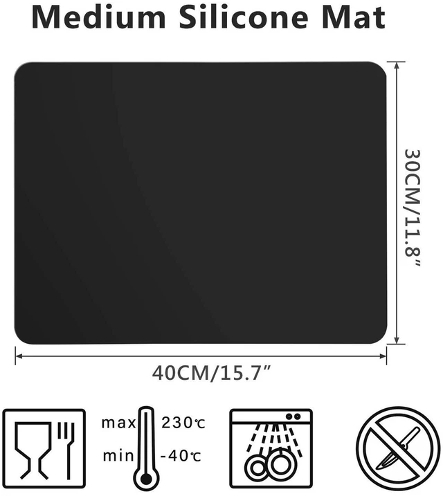 Alt view image 2 of 7 - Silicone Sheets for Crafts, 3PCS Resin Jewelry Casting Molds Mats, Multipurpose Table Cover Placemat, Counter Top Protector Pad, Nonskid Nonstick, Black(15.7 x 11.8 inches)