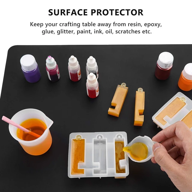 Alt view image 4 of 7 - Silicone Sheets for Crafts, 3PCS Resin Jewelry Casting Molds Mats, Multipurpose Table Cover Placemat, Counter Top Protector Pad, Nonskid Nonstick, Black(15.7 x 11.8 inches)