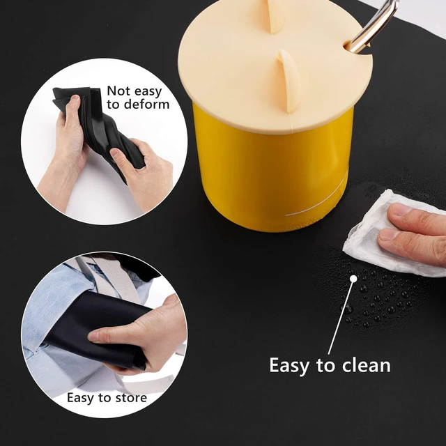 Alt view image 7 of 7 - Silicone Sheets for Crafts, 3PCS Resin Jewelry Casting Molds Mats, Multipurpose Table Cover Placemat, Counter Top Protector Pad, Nonskid Nonstick, Black(15.7 x 11.8 inches)