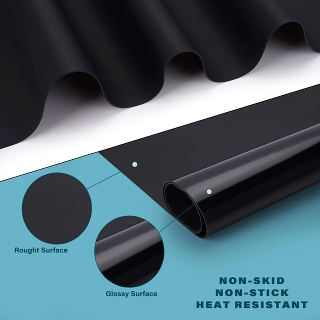 Alt view image 3 of 7 - Extra Large Silicone Mat for Craft, 25.2" x 17.7" Silicone Craft Sheet Jewelry Casting Mold, Countertop Mat, Nonskid Counter Table Protector, Multipurpose Mat, Placemat, Black