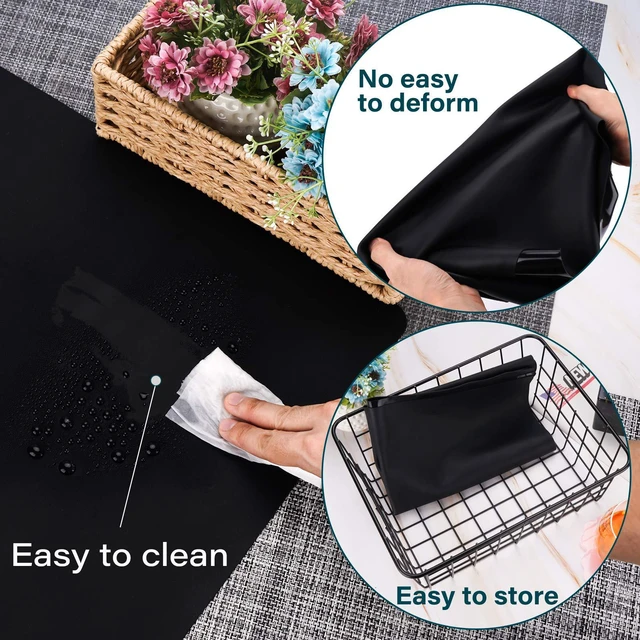 Alt view image 7 of 7 - Extra Large Silicone Mat for Craft, 25.2" x 17.7" Silicone Craft Sheet Jewelry Casting Mold, Countertop Mat, Nonskid Counter Table Protector, Multipurpose Mat, Placemat, Black