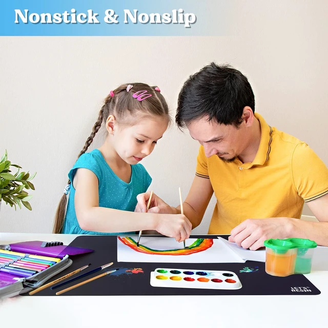 Alt view image 4 of 6 - Extra Large Silicone Mat for Crafts, 27.7'' x 19.7'' Nonstick & Nonslip Silicone Crafts Mat, Multipurpose Heat-Resistant Table Protector Silicone Sheets for Resin, Liquid, Paint, Clay