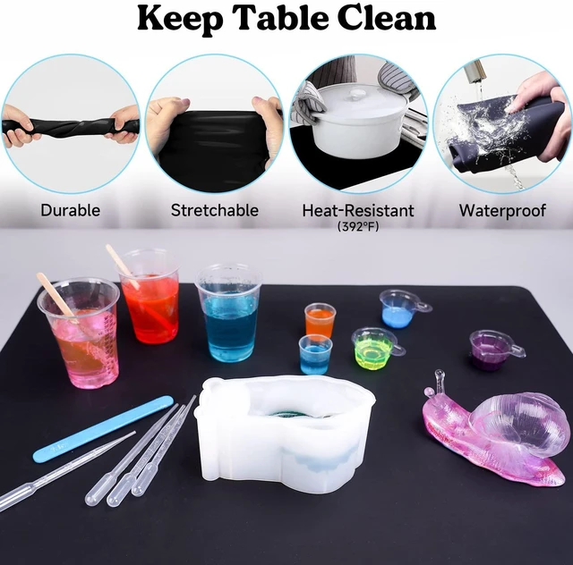 Alt view image 3 of 6 - Extra Large Silicone Mat for Crafts, 27.7'' x 19.7'' Nonstick & Nonslip Silicone Crafts Mat, Multipurpose Heat-Resistant Table Protector Silicone Sheets for Resin, Liquid, Paint, Clay