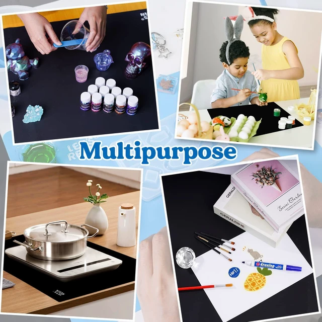Alt view image 5 of 6 - Extra Large Silicone Mat for Crafts, 27.7'' x 19.7'' Nonstick & Nonslip Silicone Crafts Mat, Multipurpose Heat-Resistant Table Protector Silicone Sheets for Resin, Liquid, Paint, Clay