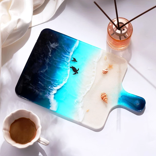 Alt view image 4 of 7 - Silicone Resin Tray Molds, Epoxy Resin Molds for Rectangle Cutting Board, Large Silicone Molds for Resina Serving Tray, Epoxy Casting, DIY Art Craft