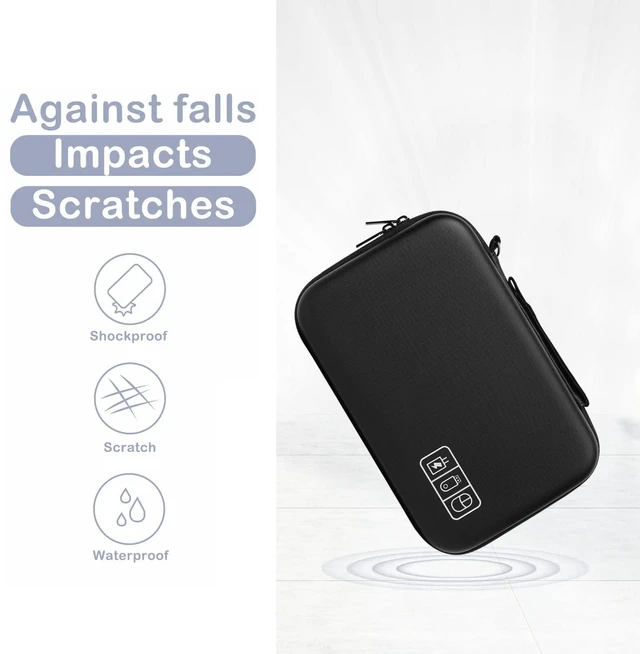 Alt view image 5 of 6 - Electronic Organizer Travel Compatible with MacBook Power Adapter | Travel Case Compatible with Magic Mouse & Pencil SD Card USB Flash Disk with 4 Modular Insert & 2 Cable Tie & Snap Hook,Black
