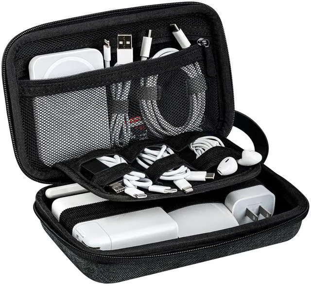Main image of Travel Accessories Organizer Case, Portable Electronic Pouch Gadget Bag for MacBook Power Adapter Chargers, Cables, Power Bank, Mouse, Stylus Pen, Earphone, SD Card, USB Flash Drive